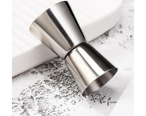 Джигер барний двосторонній BAR мірна склянка 15/30 мл Сріблястий (C051203)