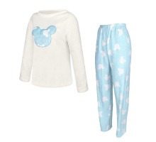 Жіноча піжама Lesko Mickey Mouse White + Blue M домашній костюм