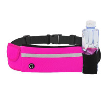 Сумка для бігу на пояс RunningBag з кишенею на пляшку Pink (HbP0506204)