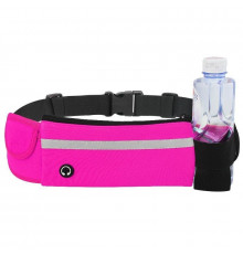 Сумка для бігу на пояс RunningBag з кишенею на пляшку Pink (HbP0506204)