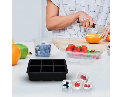 Форма для льоду силіконова Ice Кубики 6 комірок 16.7x11.5x5 см Чорний (С051350)
