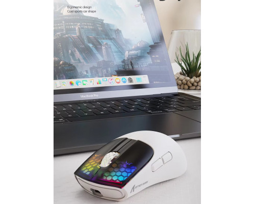 Миша бездротова Aattack SHARK X5 з акумулятором та підсвічуванням 2,4G+Bluetooth White Миша бездротова Aattack SHARK X5 з акумулятором та підсвічуванням 2,4G+Bluetooth White