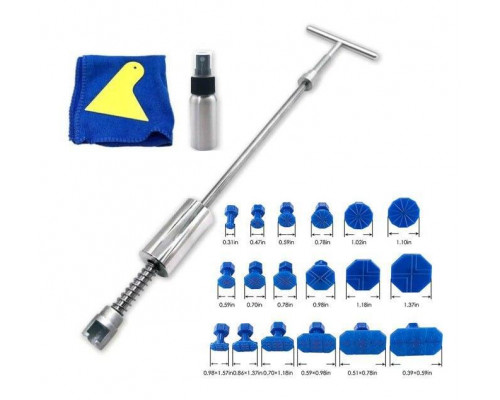 Зворотний молоток Icar з грибками 18 шт/клейові стрижні 5 шт/мікрофібра Сріблястий (С051260)