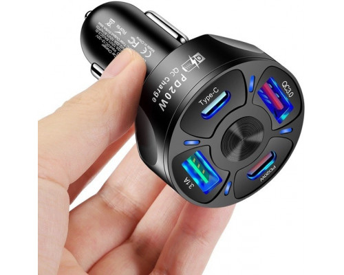 Автомобільний зарядний пристрій No Brand CWa 2USB 2Type-C PD20W QC 3.0 Black (70250551) Автомобільний зарядний пристрій No Brand CWa 2USB 2Type-C PD20W QC 3.0 Black (70250551)