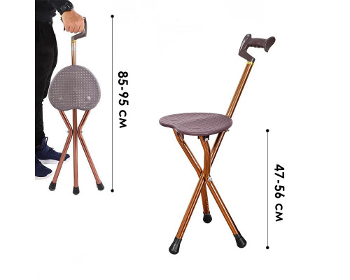 Тростина-табурет No Brand STZY-GD04 Коричневий 13047-83663