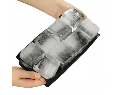 Форма для льоду силіконова Ice з кришкою Кубики 8 комірок 21x11.5x5 см Чорний (С051353)