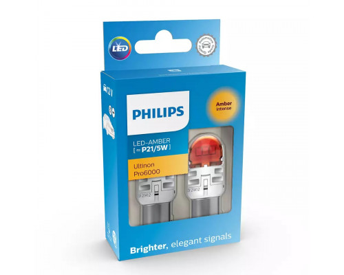Комплект світлодіодних ламп Philips 11499AU60X2 P21/5W LED Ultinon Pro6000 SI 12V BAY15d amber Комплект світлодіодних ламп Philips 11499AU60X2 P21/5W LED Ultinon Pro6000 SI 12V BAY15d amber