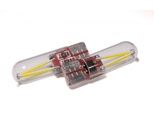 Світлодіодна лампа StarLight T10 1 діод 12V COB 1W WHITE мультиполярна / скляна колба / друкована плата RED Світлодіодна лампа StarLight T10 1 діод 12V COB 1W WHITE мультиполярна / скляна колба / друкована плата RED