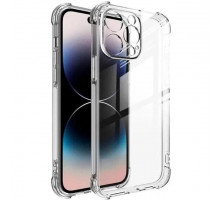 Силіконовий протиударний чохол панель Case + скло 9Н на Iphone 15 Pro із захистом камери прозорий (515152)