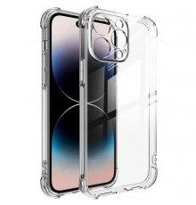 Силіконовий протиударний чохол панель Case + скло 9Н на Iphone 15 Pro із захистом камери прозорий (515152)