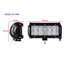 Світлодіодна фара AllLight 4D-36W 12chip EPISTAR spot 9-30V