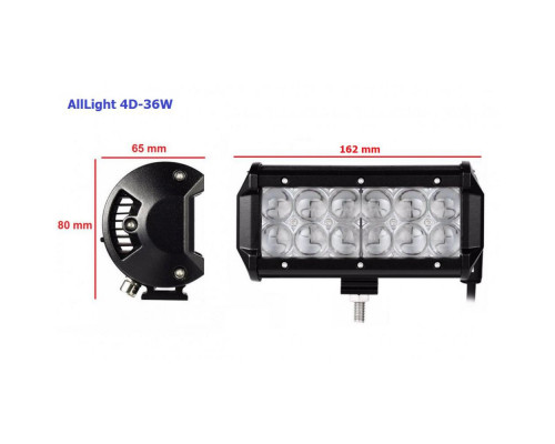 Світлодіодна фара AllLight 4D-36W 12chip EPISTAR spot 9-30V Світлодіодна фара AllLight 4D-36W 12chip EPISTAR spot 9-30V