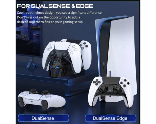 Зарядка для джойстика PS5 BebonCool Док Станція для PlayStation 5 PS5 DualSense/edge на 2 геймпади з LED Чорний Зарядка для джойстика PS5 BebonCool Док Станція для PlayStation 5 PS5 DualSense/edge на 2 геймпади з LED Чорний