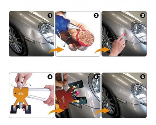 Інструмент для видалення вм'ятин з автомобіля без фарбування CARP мініліфтер 18,5х12х10 см Помаранчевий (C051043)