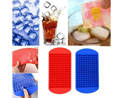 Набір силіконових форм для льоду Ice Кубики 160 комірок 23х12 см 2 шт Червоно-синій (C051361-51362)