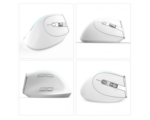 Вертикальна миша бездротова Zelotes F-36 з акумулятором та RGB підсвічуванням 2,4G+Bluetooth White Вертикальна миша бездротова Zelotes F-36 з акумулятором та RGB підсвічуванням 2,4G+Bluetooth White