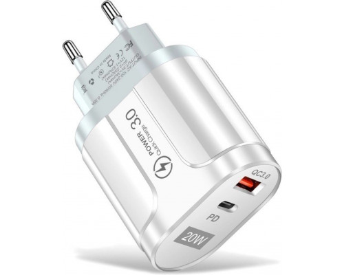 Зарядний пристрій Mirrow USB Type-C Super Charge/Quick Charge PD 20W White (365487822) Зарядний пристрій Mirrow USB Type-C Super Charge/Quick Charge PD 20W White (365487822)