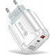 Зарядний пристрій Mirrow USB Type-C Super Charge/Quick Charge PD 20W White (365487822)
