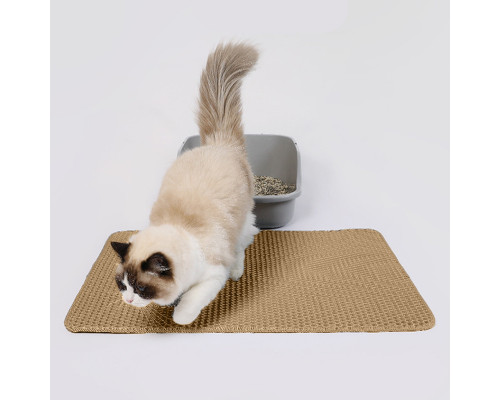 Двошаровий килимок для котячого туалету Lesko DT856 Sand 30х45 см 11555-84238
