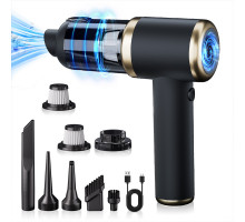Автомобільний пилосос HELLO LEIBOO T-132 Black+Gold + сумка 120 Вт TYPE-C 2000 mAh