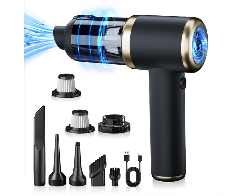 Автомобільний пилосос HELLO LEIBOO T-132 Black+Gold + сумка 120 Вт TYPE-C 2000 mAh Автомобільний пилосос HELLO LEIBOO T-132 Black+Gold + сумка 120 Вт TYPE-C 2000 mAh
