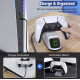 Зарядка для джойстика PS5 Dobe Станція для PlayStation 5 PS5 DualSense на 2 геймпади з LED підсвічуванням Білий