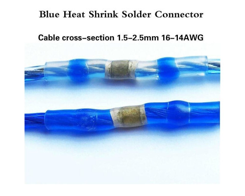 Термозбіжна гільза з припоєм PR термоусадка 1.5-2.5 мм² 30 шт Синій (C050947-30)