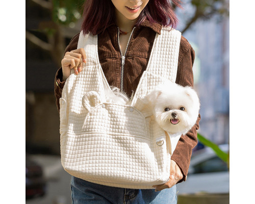 Нагрудна сумка-перенесення для котів та собак No Brand 2307MSML1185 White
