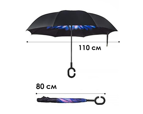 Парасолька навпаки Lesko Up-Brella Хризантема Синя (2907-75015) Парасолька навпаки Lesko Up-Brella Хризантема Синя (2907-75015)