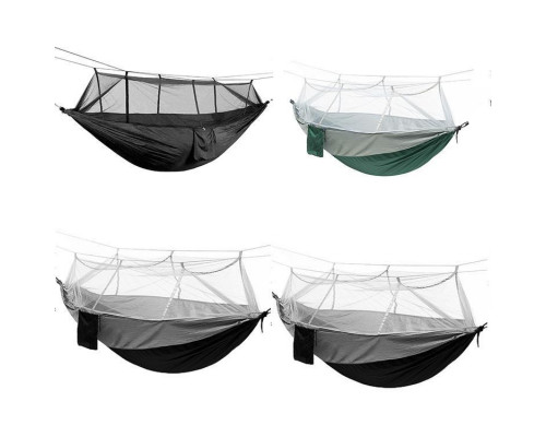 Гамак туристичний з москітною сіткою двомісний підвісний Camp 260x140 см Чорний (C051058)