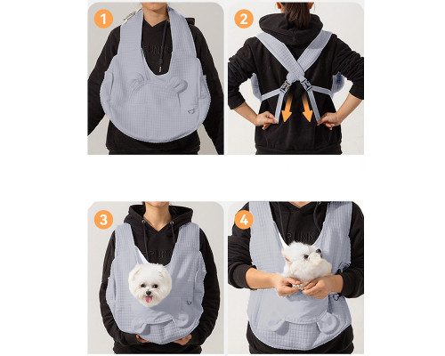 Нагрудна сумка-перенесення для котів та собак No Brand 2307MSML1185 Gray
