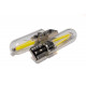 Світлодіодна лампа StarLight T10 1 діод COB 12V-24V 1W WHITE мультиполярна / скляна колба / друкована плата Black