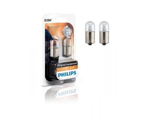 Автолампа ук. PHILIPS 12814B2 R10W 12V 10W BA15s 2pcs. blister Автолампа ук. PHILIPS 12814B2 R10W 12V 10W BA15s 2pcs. blister