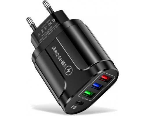 Зарядний пристрій Xiamen 3 USB Type-C V 2,4 A Black (050557) Зарядний пристрій Xiamen 3 USB Type-C V 2,4 A Black (050557)