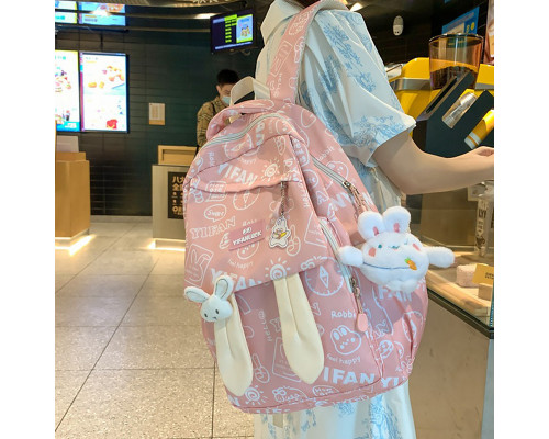 Рюкзак підлітковий Lesko 230632 Зайчик 20 л Pink Рюкзак підлітковий Lesko 230632 Зайчик 20 л Pink