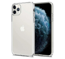 Силіконовий протиударний чохол панель + скло 9Н на Iphone 11 Pro Max прозорий Case (35645645)