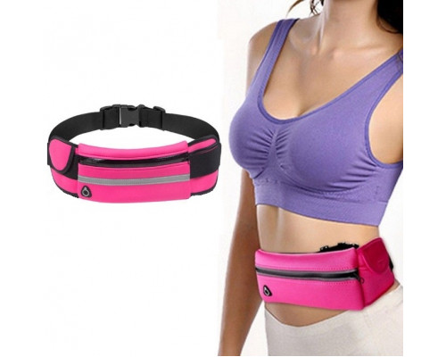 Спортивна сумка на пояс Psheko з кишенею на пляшку Pink (36156214)