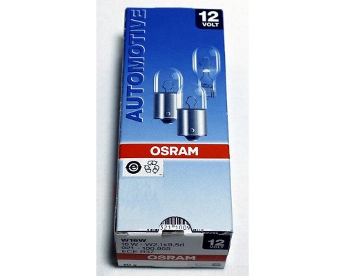 Автолампа ук. OSRAM 921NA W16W 12V W2, 1X9, 5 Amber 5X10FS Автолампа ук. OSRAM 921NA W16W 12V W2, 1X9, 5 Amber 5X10FS