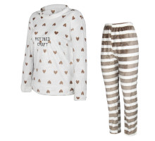 Жіноча піжама Lesko Heart XL White-Brown