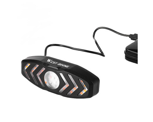 Ліхтар велосипедний габаритний із зазначенням поворотів West Biking YP0701313 Чорний (9700-40515)