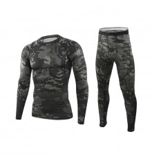 Термобілизна чоловіча Lesko A152 3XL Camouflage Чорний (3566-19498)