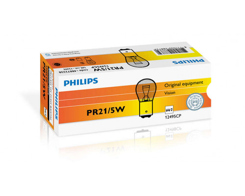 Автолампа ук. PHILIPS 12495CP PR21/5W 12V 21/5W BAW15d Red Автолампа ук. PHILIPS 12495CP PR21/5W 12V 21/5W BAW15d Red