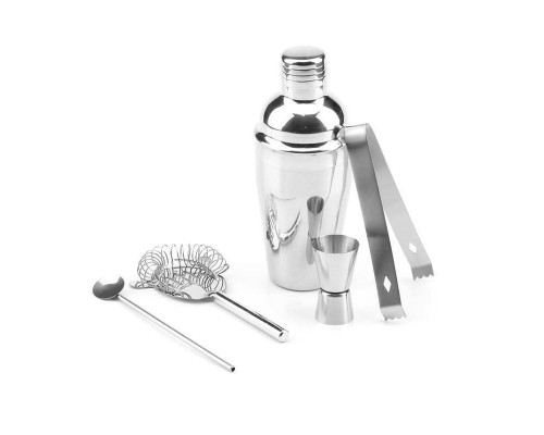 Набір для бару ТМ для приготування коктейлів 550 мл 5 предметів Сріблястий (С051366)