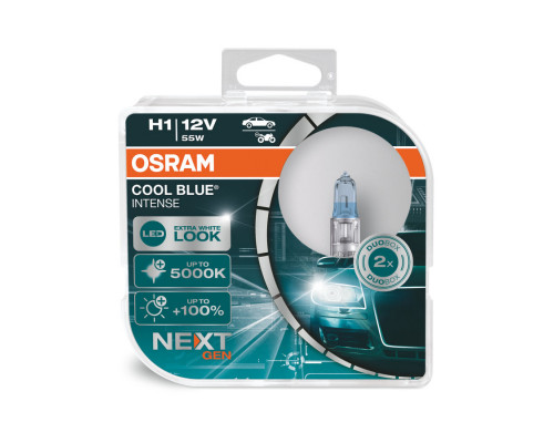Комплект галогенових ламп Osram H1 12V 55W P14.5s Cool Blue Intense Next Gen 2 шт (64150CBN-HCB) Комплект галогенових ламп Osram H1 12V 55W P14.5s Cool Blue Intense Next Gen 2 шт (64150CBN-HCB)