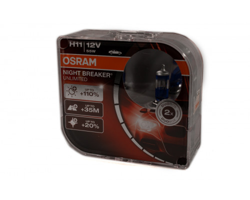 Автолампа OSRAM 64211NBU H11 Night Breaker Unlimited +110% 55W 12V PGJ19-2 HardDuopet Автолампа OSRAM 64211NBU H11 Night Breaker Unlimited +110% 55W 12V PGJ19-2 HardDuopet