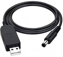Кабель для роутера USB DC живлення від Power Bank Fonken із трансформатором 9V з перехідником 5.5 - 3.5 мм Чорний