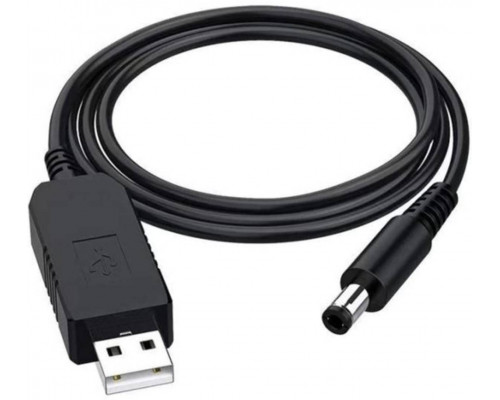 Кабель для роутера USB DC живлення від Power Bank Fonken із трансформатором 9V з перехідником 5.5 - 3.5 мм Чорний Кабель для роутера USB DC живлення від Power Bank Fonken із трансформатором 9V з перехідником 5.5 - 3.5 мм Чорний