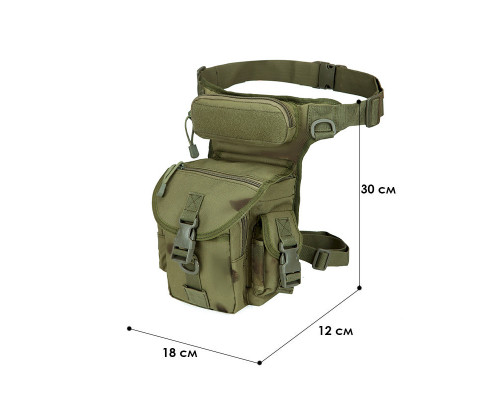 Сумка тактична на стегно Aokali Outdoor A90 30х22 см Green 5358-63124 Сумка тактична на стегно Aokali Outdoor A90 30х22 см Green 5358-63124