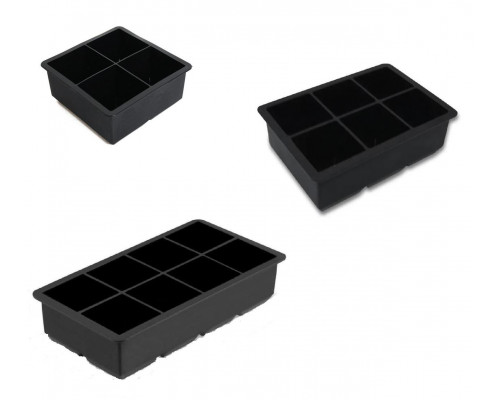 Набір силіконових форм для льоду Ice Куб 3в1 4/6/8 комірок 3 шт Чорний (C051348-350-352)
