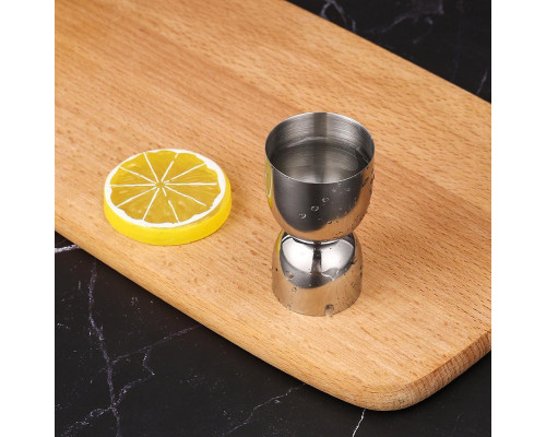 Джигер барний двосторонній ТМ мірна склянка 20/40 мл Сріблястий (С051371)